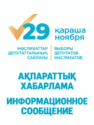 Выборы депутатов маслихатов 29 ноября. Информационное сообщение